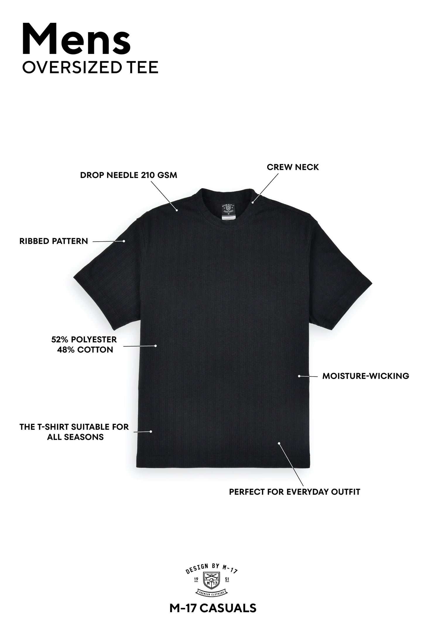 Men's Boxy Fit Drop Needle Tee's