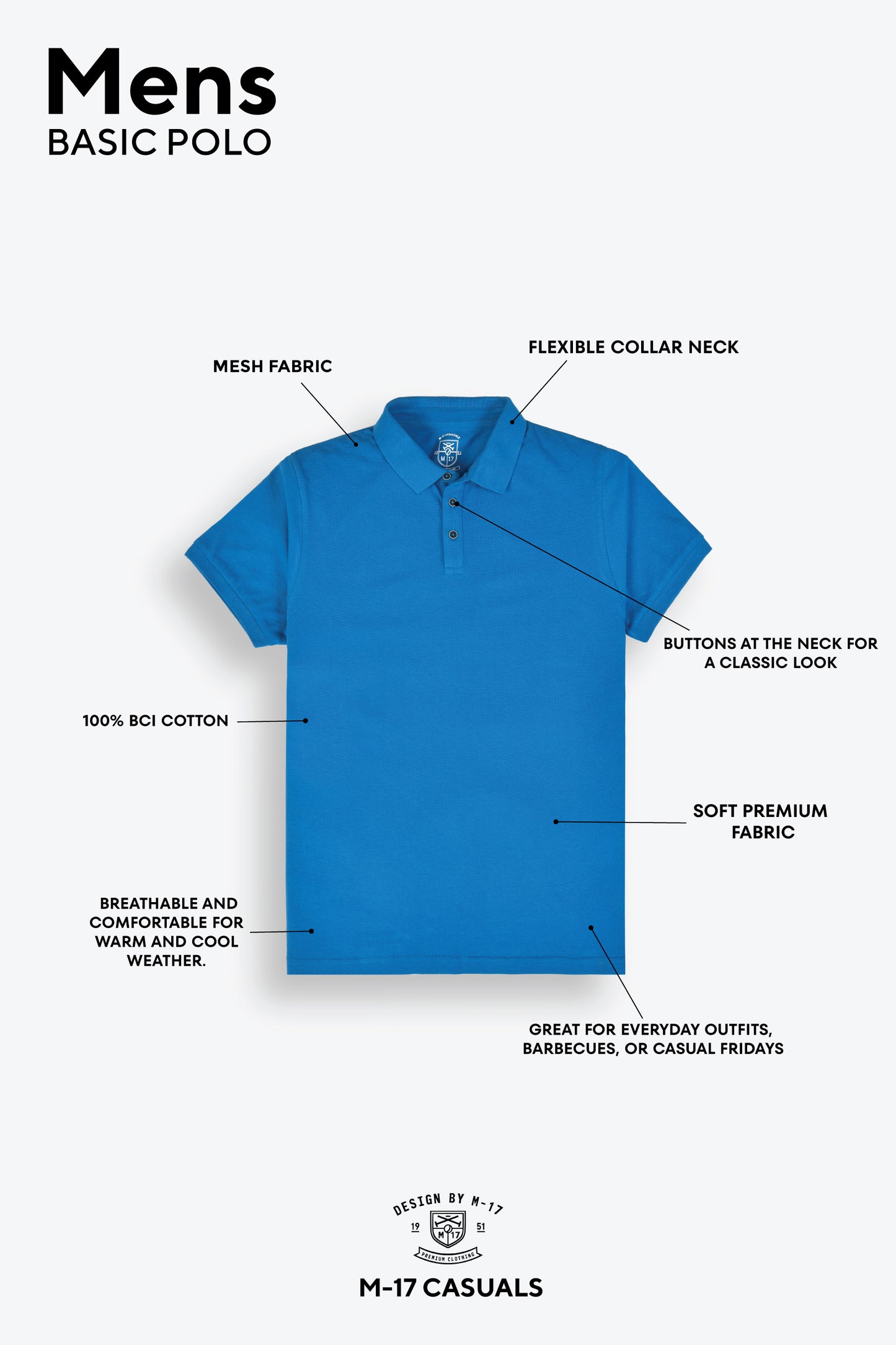 Men's Basic Pique Polo Shirt